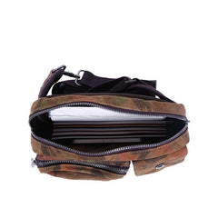 Yellow Camouflage Canvas Fanny Packs Men's Chest Bag Canvas Hip Bag Waist Bags For Men - iwalletsmen