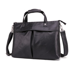 Vintage Fashion Leather Mens 13inch Briefcase Laptop Shoulder Bag Business Bag Handbag For Men - iwalletsmen