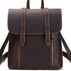 Cool Brown Leather Mens Backpack School Backpack Satchel Backpack for Men - iwalletsmen
