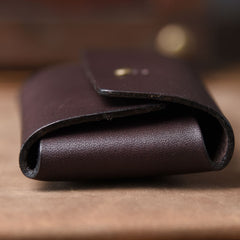 Handmade Leather Mens Cool Coin Change Leather Wallet Men Small Wallets Card for Men
