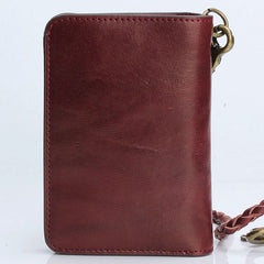 Genuine Leather Mens Chain Biker Wallet Cool Leather Wallet Small Wallets for Men