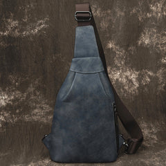 Brown Cool LEATHER MENS Sling Bag One Shoulder Backpack Chest Bag For Men - iwalletsmen