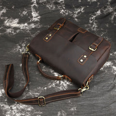 Cool Leather Mens Vintage Briefcases Work Bag Business Bag Handbag Laptop Bag For Men - iwalletsmen