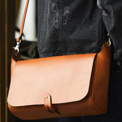 Handmade Leather Mens Cool Shoulder Bag Messenger Bag Chest Bag Bike Bag Cycling Bag for men