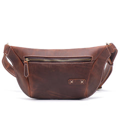 Vintage Brown Leather Men's Fanny Pack Hip Pack Waist Bag For Men - iwalletsmen