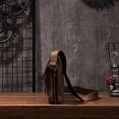 Cool Leather Mens Small Side Bag 11inch Clutch Purse Bag Messenger Bag for Men - iwalletsmen