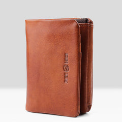 Handmade Mens Cool billfold Leather Wallet Men Small Wallets Trifold for Men - iwalletsmen