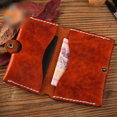Handmade Leather Mens Cool Slim Leather Wallet Men Small Wallets Card Holders for Men - iwalletsmen