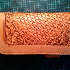 Handmade Tooled Floral Mens Leather Long Wallet Cool Long Wallet for Men - iwalletsmen