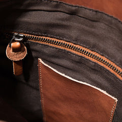 Black Brown Cool Mens Leather Backpack Travel Backpacks Leather Hiking Backpack for Men - iwalletsmen