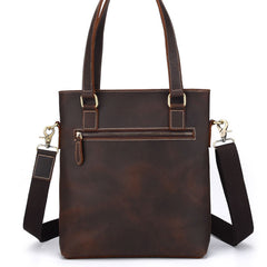 Cool Black Coffee Leather Tote Work Bag Handbag Briefcase Shoulder Bag For Men - iwalletsmen