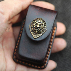 Cool Handmade Leather Mens Cartier Lighter Case Lighter Holder with Belt Loop For Men - iwalletsmen