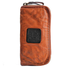 Brown Mens Leather Clutch Wallet Zip Around Wallet Leather Wallet Clutch for Men Leather Zip Wallet