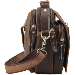 Cool Leather Vintage Small Side Bags Waist Bag Belt Pouch Small Shoulder Bags For Men - iwalletsmen