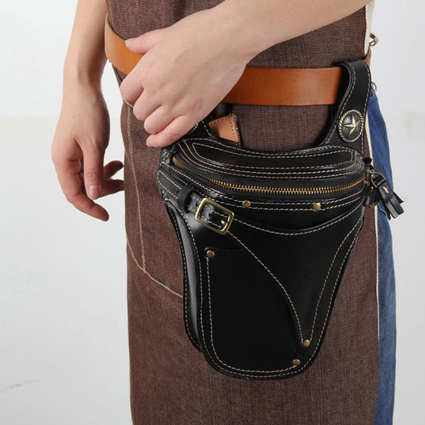Leather Belt Pouch Mens Small Cases Waist Bag Hip Pack Belt Bag Fanny Pack Bumbag for Men