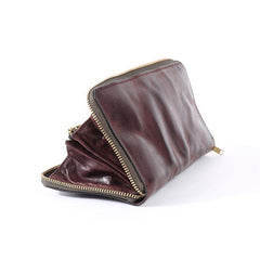Cool Leather Mens Coffee Long Wallet Zipper Clutch Bag Phone Wallet Long Wallet For Men - iwalletsmen