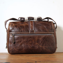 Handmade Genuine Leather Mens Cool Messenger Bag Sling Bag Chest Bag Bike Bag Cycling Bag for men