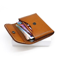 Leather Mens Card Wallets Front Pocket Wallet Small Cool Change Wallet for Men - iwalletsmen