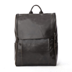 Cool Leather Black Mens Large Brown Backpacks Travel Backpack 14inch Laptop Backpack for Men - iwalletsmen