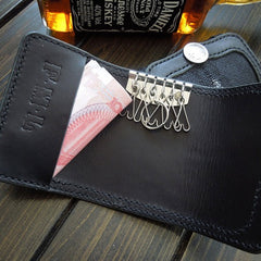 Handmade Leather Mens Cool Key Wallet Car Key Holder Car Key Case for Camel Men