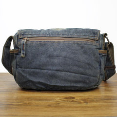 Denim Blue Mens Small Courier Bag Messenger Bag Blue Jean Postman Bags For Men - iwalletsmen