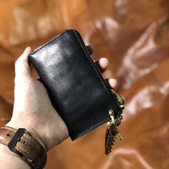 Handmade Leather Mens Cool Key Biker Wallet Car Key Holder License Holder Chain Wallet for Men - iwalletsmen