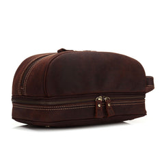 Cool Leather Mens Zipper Wristlet Bag Vintage Clutch Zipper Bag for Men - iwalletsmen