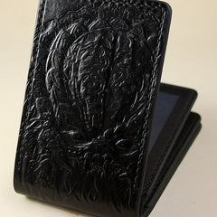 Handmade Leather Tooled Predator License Wallet Mens Card billfold Wallet Cool Leather Wallet Slim Wallet for Men