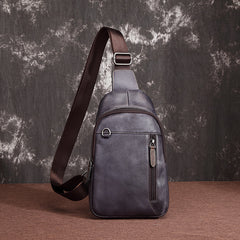 Casual Leather One Shoulder Backpack 10-inch Chest Bag Sling Bag Sling Crossbody Bag For Men - iwalletsmen
