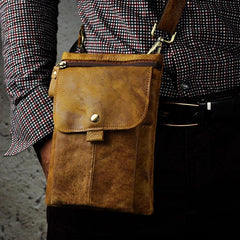 Leather Belt Pouches Cell Phone Holsters for Men Waist Bag BELT BAG Shoulder Bag For Men - iwalletsmen