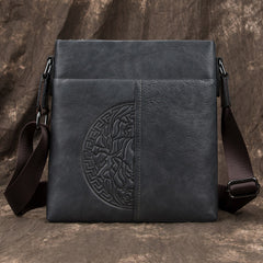 Casual Leather Brown Mens Vertical Side Bag Vertical Messenger Bag Shoulder Bags For Men - iwalletsmen