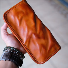 Vintage Brown Leather Men's Long Wallet Black Clutch Wallet Zipper Long Wallet For Men - iwalletsmen
