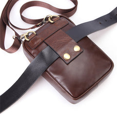 Fashion Brown Leather Men's Belt Pouch Belt Bag Black Mini Side Bag For Men - iwalletsmen