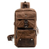 Cool Canvas Leather Mens Sling Bag Waterproof Chest Bag One Shoulder Backpack Phone Bag for Men - iwalletsmen