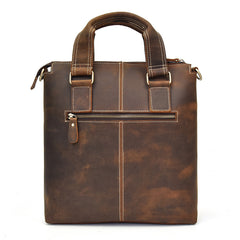 Brown Leather Mens Vintage Work Bag Handbag Briefcase Shoulder Bags Business Bags For Men - iwalletsmen