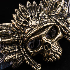Handmade Genuine Leather Tooled Skull Mens Belt Custom Cool Leather Men Belt for Men