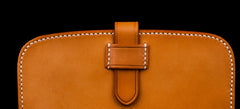 Handmade Leather Men Slim Cool Leather Wallet Long Phone Clutch Wallets for Men