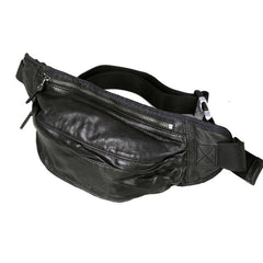 Cool Light Brown Leather Men Chest Bag Waist Bags Tan Fanny Pack Black Hip Bag Bum Pack For Men - iwalletsmen