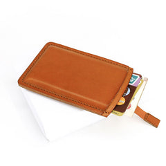 Leather Mens Slim Card Wallet Front Pocket Wallet Small Change Wallets for Men - iwalletsmen
