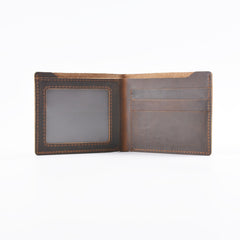 Vintage Mens Brown Leather's Bifold Small Wallet Black Front Pocket Wallet For Men - iwalletsmen