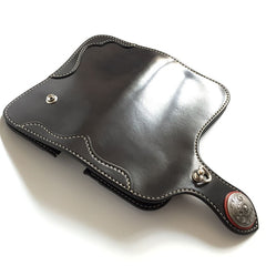 Handmade Leather Biker Wallet Mens Cool Chain Wallet Trucker Wallet with Chain