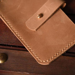 Handmade Mens Cool billfold Leather Wallet Men Small Card Slim Wallets Bifold for Men - iwalletsmen