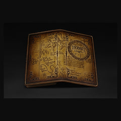 Handmade Leather Tooled Hobbit Mens Long Wallet Cool Leather Wallet Clutch Wallet for Men
