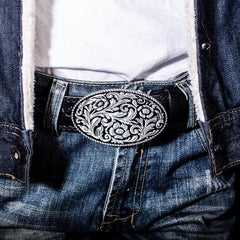 Handmade Genuine Leather Punk Rock Floral Mens Cool Men Biker Trucker Leather Belt