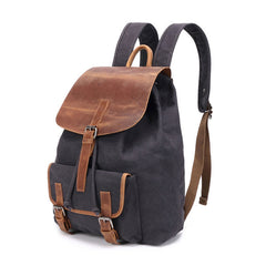 Waxed Canvas Leather Mens Backpack Canvas Travel Backpacks Canvas School Backpack for Men - iwalletsmen