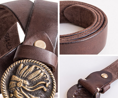 Handmade Genuine Custom Leather Mens Indian Leather Men Coffee Belt for Men - iwalletsmen