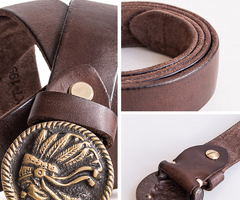 Handmade Genuine Custom Leather Mens Indian Leather Men Coffee Belt for Men