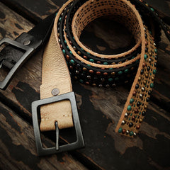 Handmade Genuine Leather Mens Belt Custom Cool Leather Men Black Belt for Men