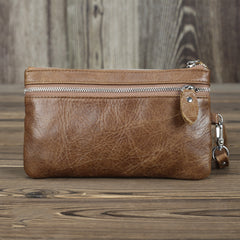 CASUAL MENS LEATHER SLIM ZIPPER CLUTCH WALLET PURSE BAG CLUTCH BAG CAR KEY CASE FOR MEN - iwalletsmen