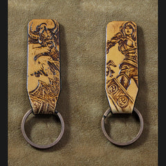 Handmade Leather Tooled League of Legends LOL KeyChain Key Ring Mens Cool Car Key Wallet Wallet Car for Men